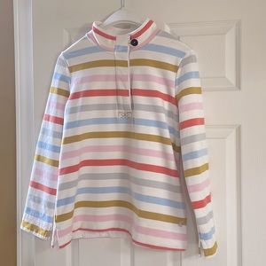 Joules Pastel Striped funnel neck zip sweatshirt Size 10